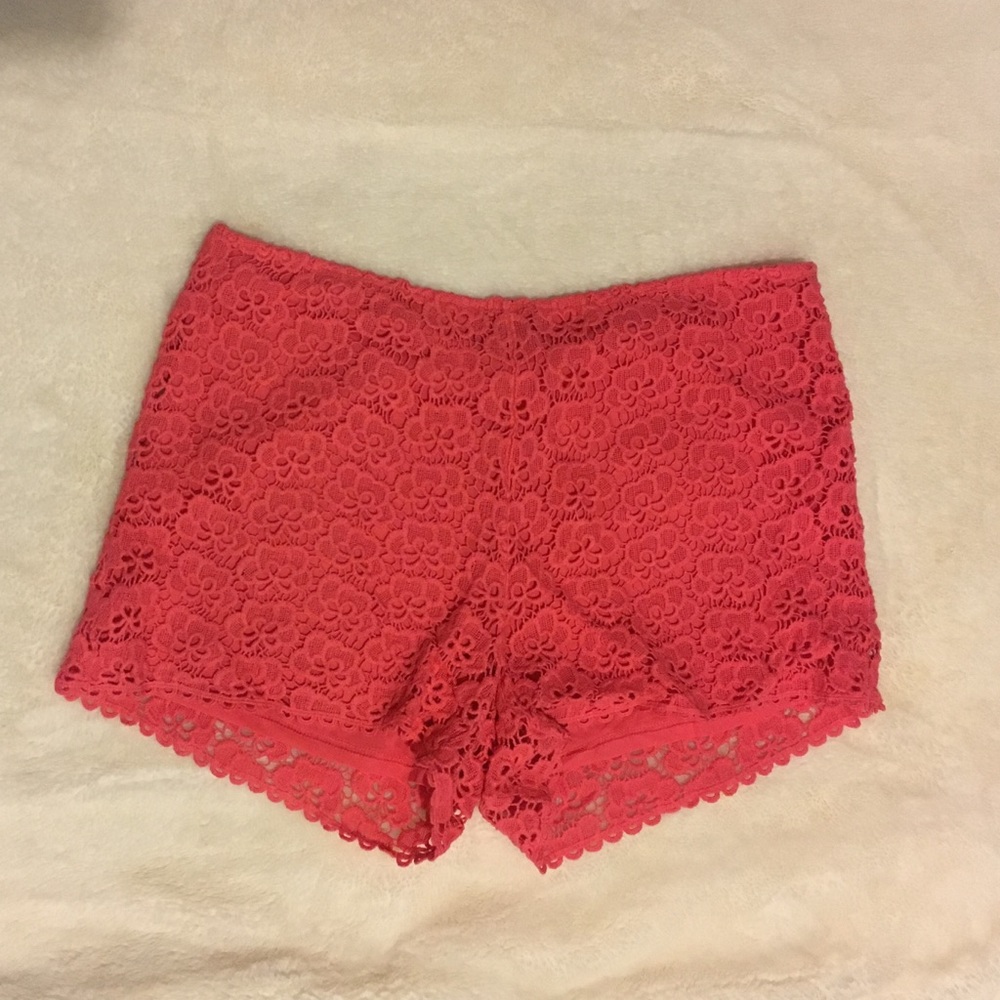 High waisted lace shorts